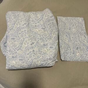 Lauren Ralph Lauren Ellie Paisley Blue White Queen Fitted Sheet One Pillow Sham